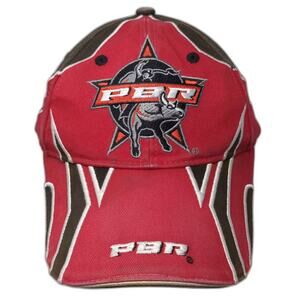 M&F Western PBR Bull Riders Baseball Cap Red Brown Hat OS Strapback Cotton